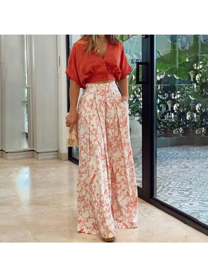 Women’s 2-Piece Printed Outfit – Casual & Stylish