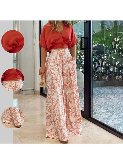 Women’s 2-Piece Printed Outfit – Casual & Stylish