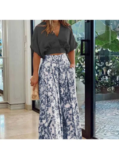 Women’s 2-Piece Printed Outfit – Casual & Stylish