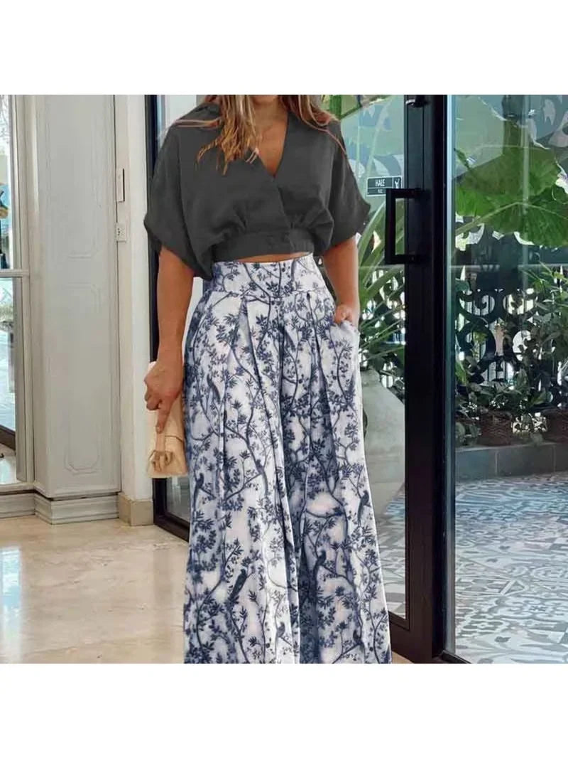 Women’s 2-Piece Printed Outfit – Casual & Stylish
