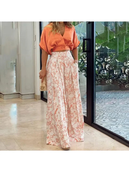 Women’s 2-Piece Printed Outfit – Casual & Stylish