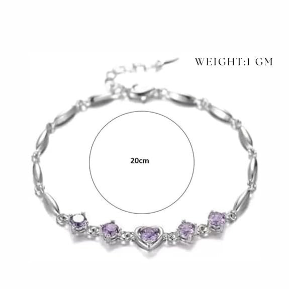 Purple Tulip Heart Bracelet