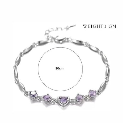 Purple Tulip Heart Bracelet