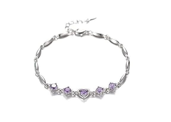 Purple Tulip Heart Bracelet