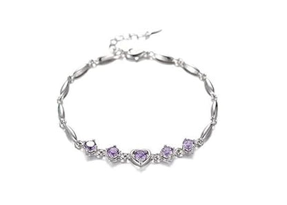 Purple Tulip Heart Bracelet